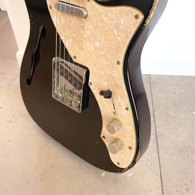 RebelRelic Telecaster thinline 2020 - Black Over Tv Yellow image 8
