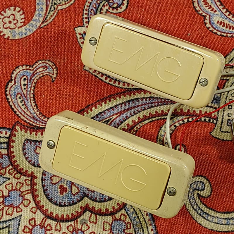 1970s-80s EMG P90/MINI HUMBUCKER SIZE GUITAR PICKUPS - TAN | Reverb