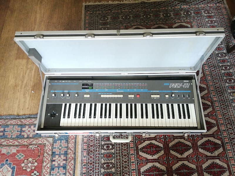 Korg Poly-61  Polyphonic Synthesizer with original flightcase - fully restored image 1