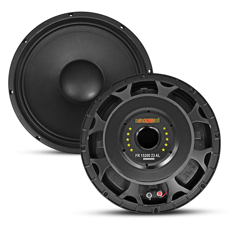 5Core 15 Inch Subwoofer Speaker 1Pc 2000W PMPO Raw Full Range Speaker 500W RMS 15&quot; Replacement 8 Ohm Pro Audio DJ Sub Woofer w 4” CCAW Voice Coil Aluminum Frame 74 Oz Magnet - FR 15200 23 AL  			