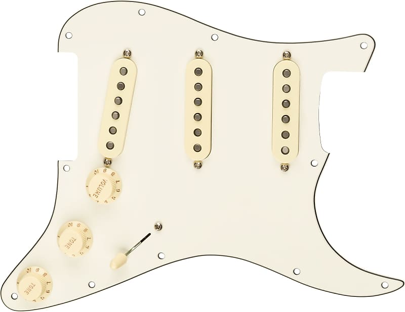 Immagine FENDER - Pre-Wired Strat Pickguard  Original 57/62 SSS  Parchment 11 Hole PG - 0992345509 - 1
