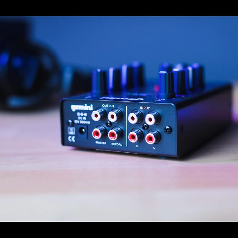 Gemini MM1 2-Channel Mic Input Compact Portable EQ DJ Mixer