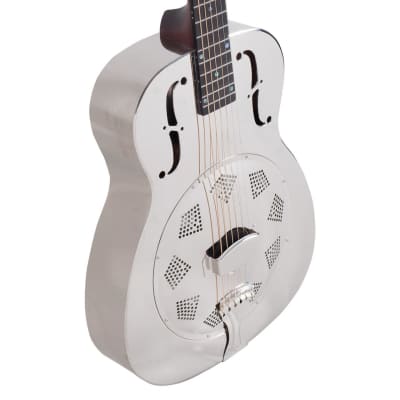 Recording King RM-998-R Metal Body Style-0 Acoustic Resonator Guitar, Nickel-Plated image 3