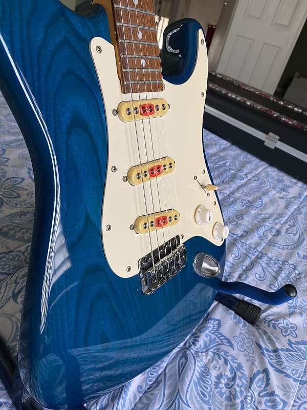 Rockoon Schaller Super Material Guitar 80s-90’s - Trans Blue image 1