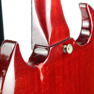 Early 1965 Gibson SG Jr. Junior WIDE NUT Cherry Red | No breaks, No refins Les Paul 1964 spec, Wraparound Tailpiece image 17