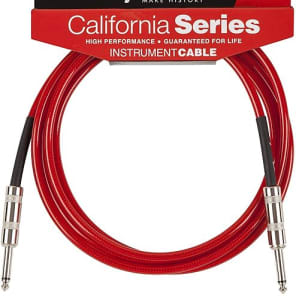 Fender California Instrument Cable, 10', Candy Apple Red 2016