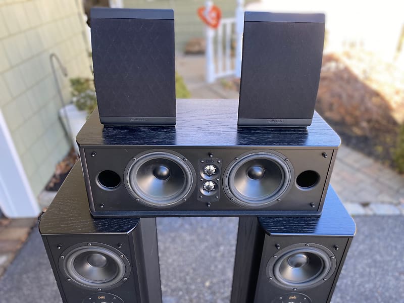 PSB Stratus Silver / Polk Audio Home Theater Surround system  			