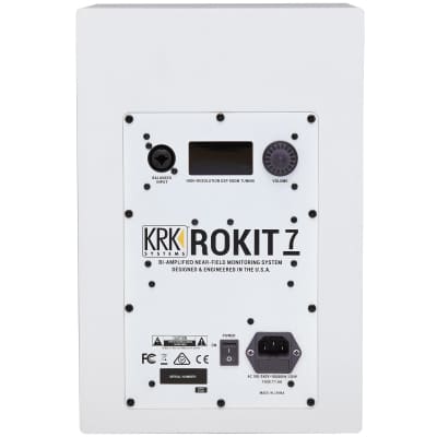 KRK ROKIT 7 G4 RP7G4 7" Active Powered Bi-Amped Studio Monitor Speaker in White image 4