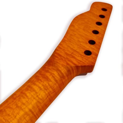 Tele-Style Amber Flame Maple Neck, Maple Fingerboard image 4