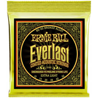 ERNIE BALL 2560 Everlast Bronze 010-050 Coated Saiten für Akustikgitarre, Extra Light image 1