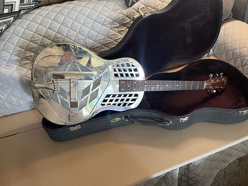 Johnson JM991E Tricone Resonator Acoustic Electric Guitar Reverb