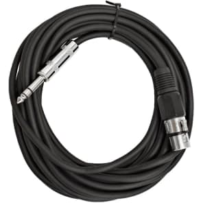 Seismic Audio SATRXL-F25BLACK XLR Female to 1/4" TRS Male Patch Cable - 25'