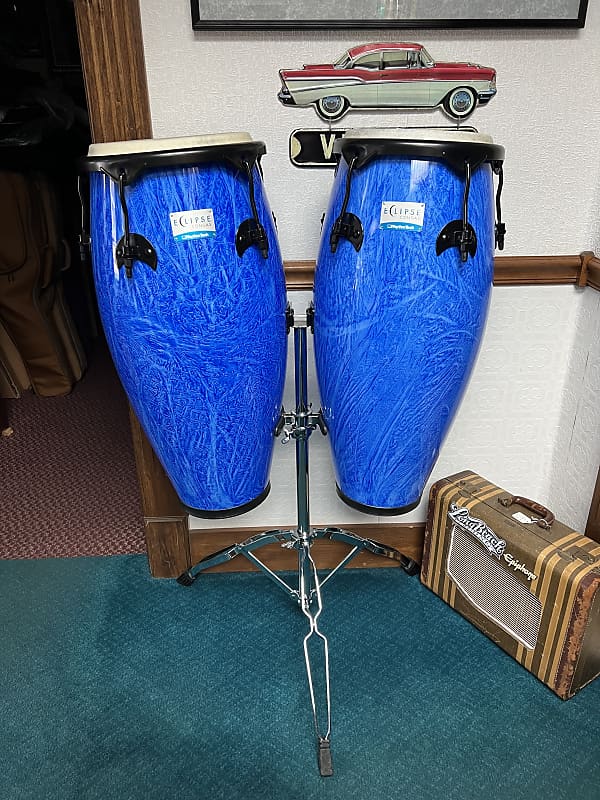 RhythmTech RT5504 Eclipse Conga Set with Stand Blue
