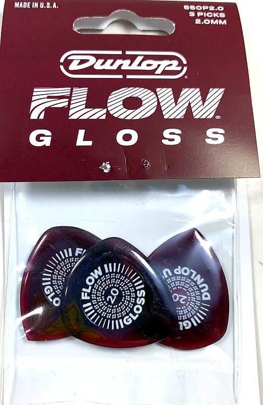 Dunlop Guitar Picks FLOW Gloss 3 Pack Ultex 2.0mm image 1