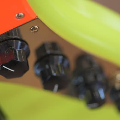 Fender MonoNeon Jazz Bass V - Neon Yellow and Orange image 6