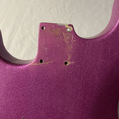 Unbranded Stratocaster Style Electric Guitar Body 2000s - Bubblegum Pink Sparkle image 11