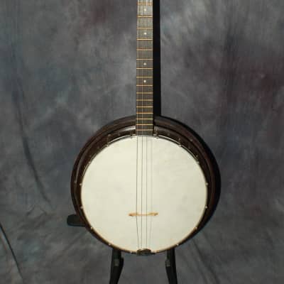 1956 Harmony Model 8005 Tenor Banjo "Reso-Tone" Pro Setup Mottled Walnut Original Case image 1