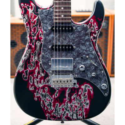 James Tyler USA Studio Elite HD-Crazy Water Semi-Gloss SSH w/Rosewood FB, Black Pearl Pickguard, Faux Matching Headstock, Midboost & Bypass Button for sale