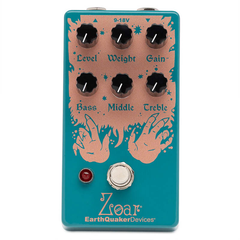 Earthquaker Devices Zoar Dynamic Audio Grinder Guitar Effects Pedal with  Medium-High Gain Discrete Transistor-Based Distortion (Water Blue)