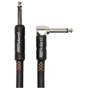 Roland RIC-B5A Black Series Straight to Angled TS Instrument Cable - 5'