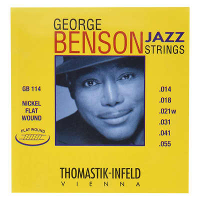 Thomastik-Infeld GB114 George Benson Jazz Nickel Flat-Wound Guitar Strings - Heavy (.14 - .55)