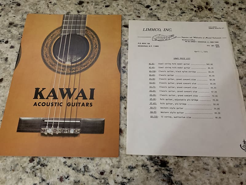 Kawai Acoustic Guitar Catalog 1970 Reverb