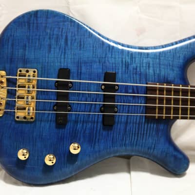 2002 Warwick Corvette Pro line 4 String Electric Bass Guitar Ocean Blue Oillue image 2