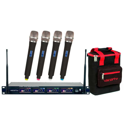 VocoPro UHF 5900 9 4 Channel UHF PLL Wireless Mic System with