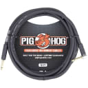 Pig Hog PH10R 10ft 1/4" - 1/4" Right Angle 8mm Instrument Cable for Guitar, Bass