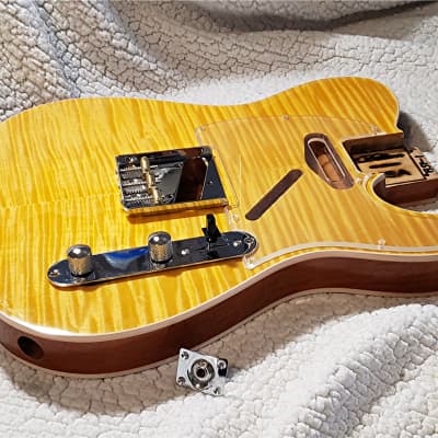 Bottom price on a Killer 5A + USA,Double bound Alder body in butterscotch. Made for a Tele neck # BST-3 image 9