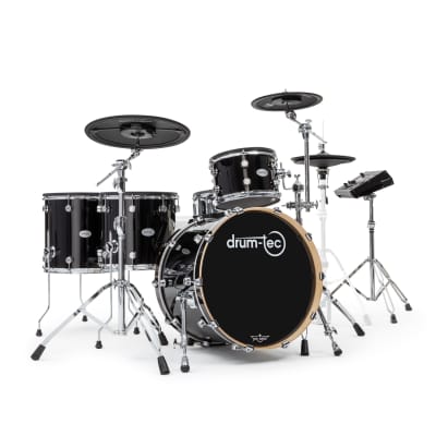 drum-tec pro 3 with Roland TD-50X - 1 up 2 down - Piano Black