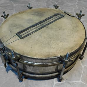 sehr alte Jazz steel snare drum TROMMEL + Stecken um 1930 image 14