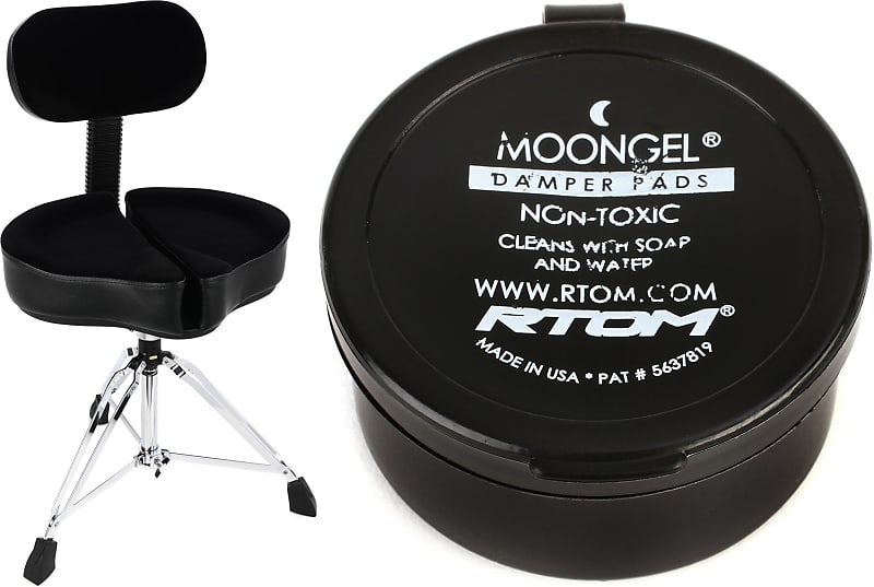 Ahead SpinalG Drum Throne with Backrest Black Bundle with Reverb