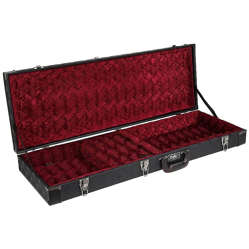 Coffin Case CF-SKULL900R Wood Hardshell Electric Guitar Case, Red Velvet Interior image 1