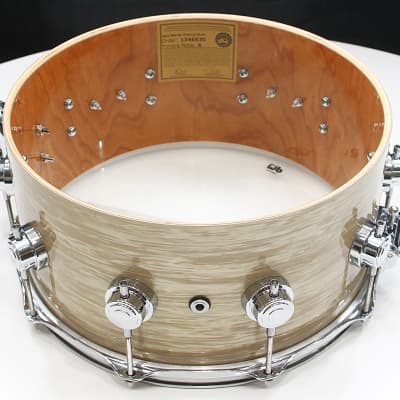DW Jazz Series Cherry/Gum 6.5" x 14" Snare Drum w/ VIDEO! Creme Oyster FinishPly image 6