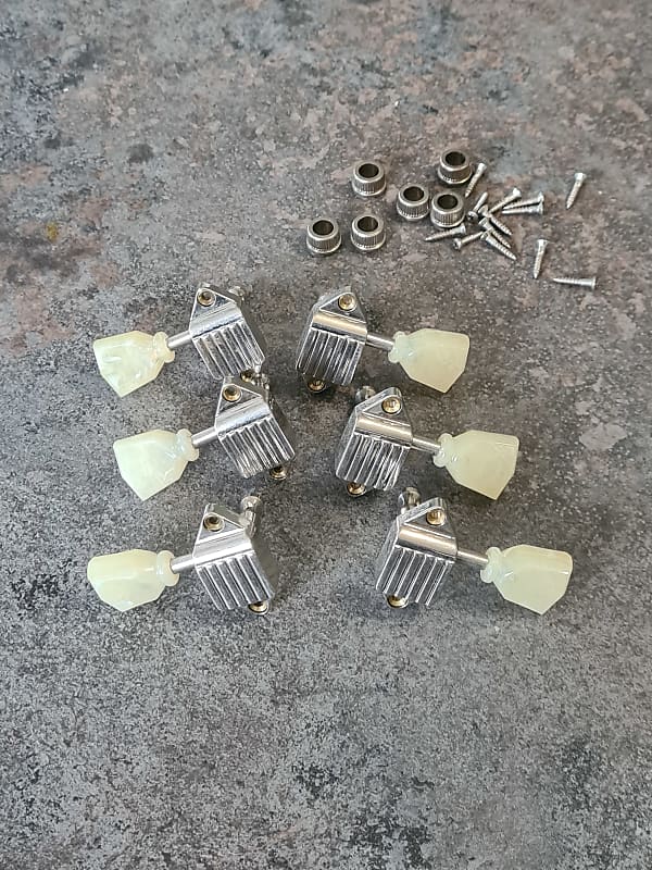 Kluson Waffle Back machine head tuners with green buttons Gibson Les Paul ES-335 image 1