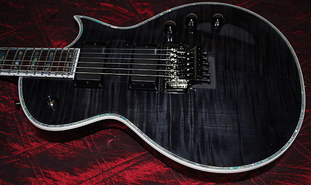 ESP LTD EC1000 FR Deluxe Electric Guitar See Thru Black EMG's Floyd Rose!! image 1