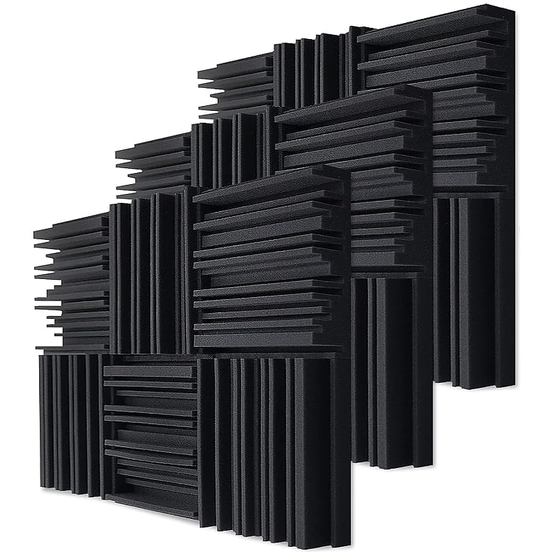 Thick Acoustic Foam Panels, 12 X 12 X 2 Inch 18 Pcs Broadband Sound  Absorbing Foam, Dense Soundproof Padding Tile, Recording Studio Foam  Absorber, Groove Decorative 3D Wall Ceiling Panel
