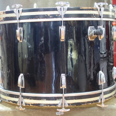 1970's Ludwig 14"x24" Bass Drum in Black Cortex image 5