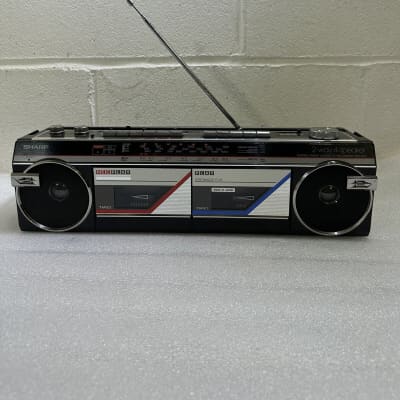 Sharp Stereo Radio Twin Cassette Recorder WQ-272 - Black - Two Way Speaker image 1