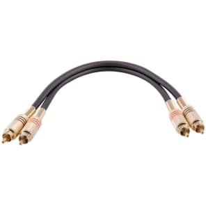 Seismic Audio SAPRCA1-BK Premium Dual RCA Male to Male Audio Patch Cable - 1'