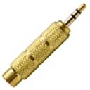 1/4" Female to 1/8" Male Adapter (Gold) Converter for iPod, iPhone, Android, etc