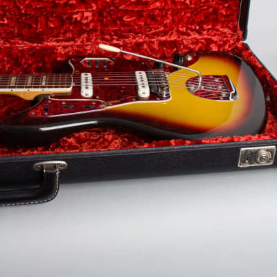 Fender Jaguar Solid Body Electric Guitar (1966), ser. #171100, black tolex hard shell case. image 12