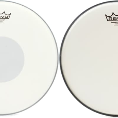 Remo Emperor X Coated Drumhead - 14 inch - with Black Dot  Bundle with Remo Ambassador X Coated Drumhead - 12 inch image 1