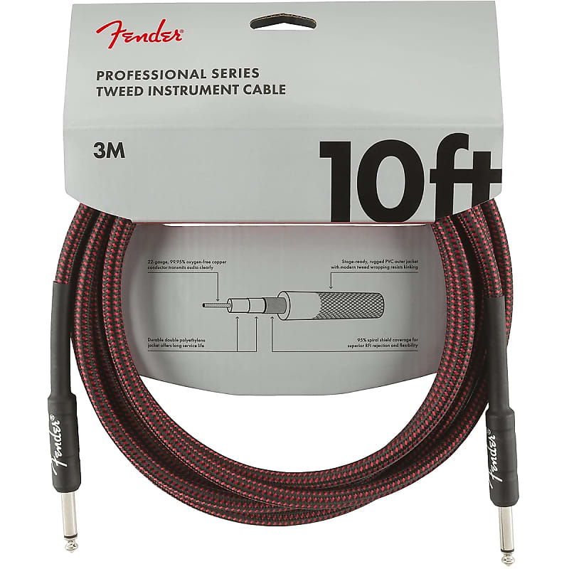 Fender Professional Series Straight / Straight TS Instrument Cable - 10' image 1