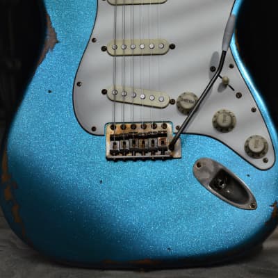 American Fender Stratocaster Performer Custom Relic Nitro Blue Sparkle image 1