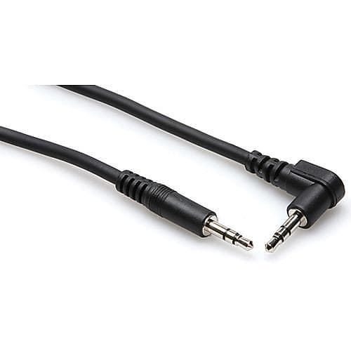 Hosa Stereo Interconnect Cable | 3.5 mm TRS to Right-angle 3.5 mm TRS, 10 ft image 1