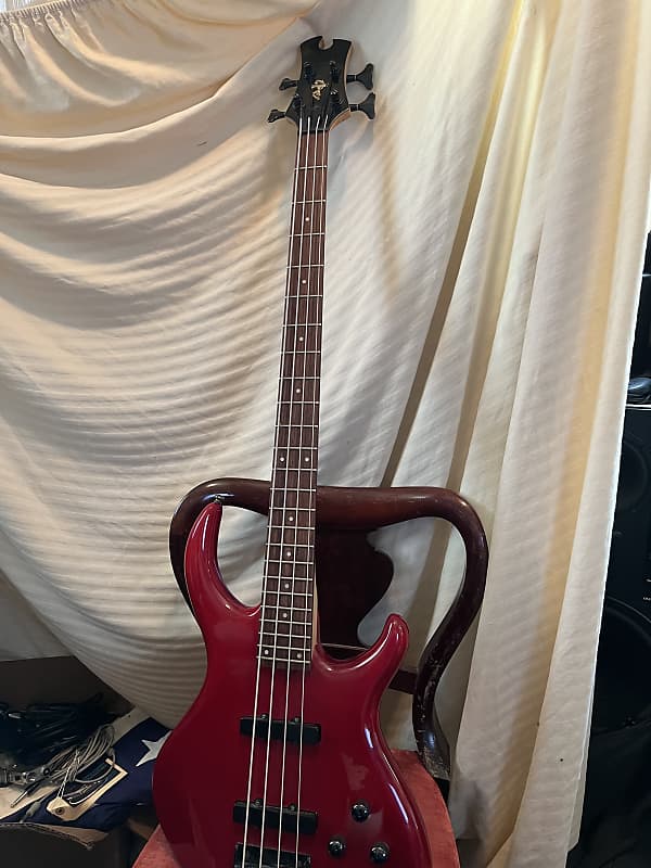 Tobias toby 4 string bass guitar emg pickups red Reverb