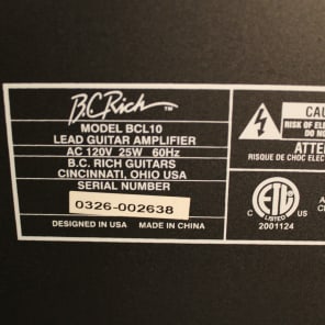 Bc rich bcl10 lead guitar amplifier top