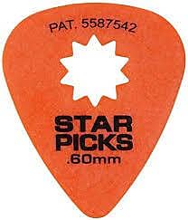Everly Star Grip Guitar Pick Dozen Orange, .60mm image 1
